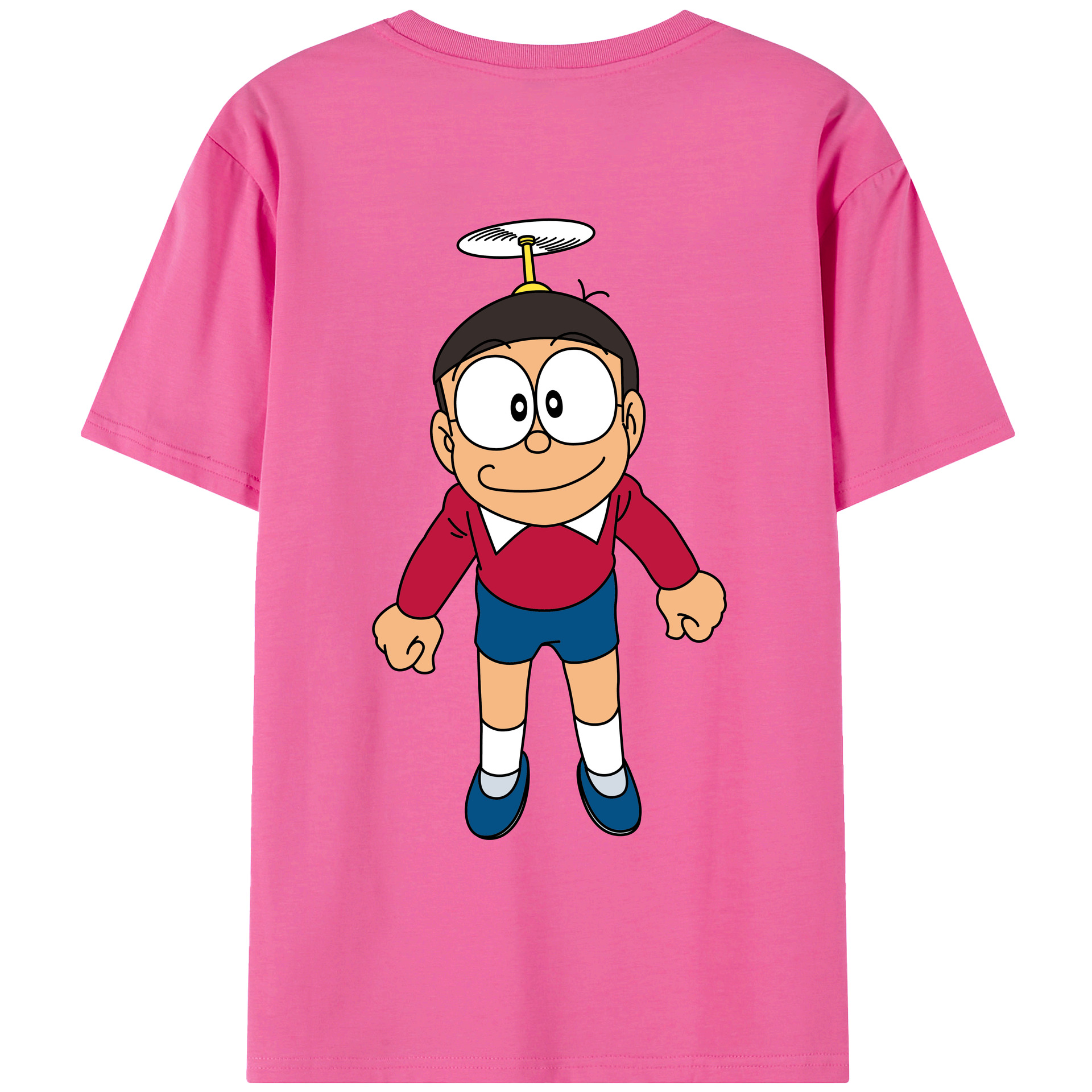 （画像用） ドラえもん 野比 のび太 Doraemon Nobita Nobi レディース半袖Tシャツ(バックプリント)